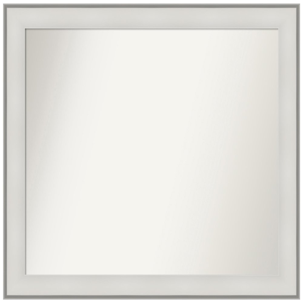 Amanti Art White Bathroom Mirror for Over Sink, 34x39 Custom Made Imperial White Rectangle Vanity Mirror, Large Traditional Wood Frame, Hangs Horizonally and Vertically, Wall Decor