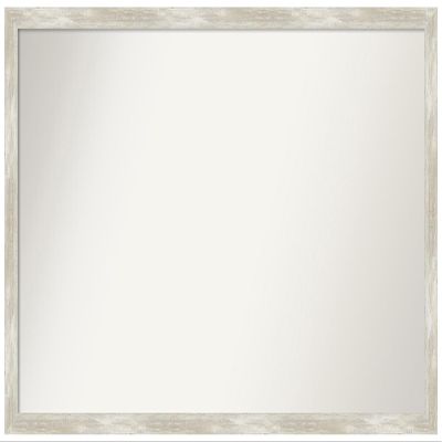 Amanti Art Silver Bathroom Mirror for Over Sink, 23x38 Custom Made Crackled Metallic Narrow Rectangle Vanity Mirror, Large Casual Wood Frame, Hangs Horizonally and Vertically, Wall Decor