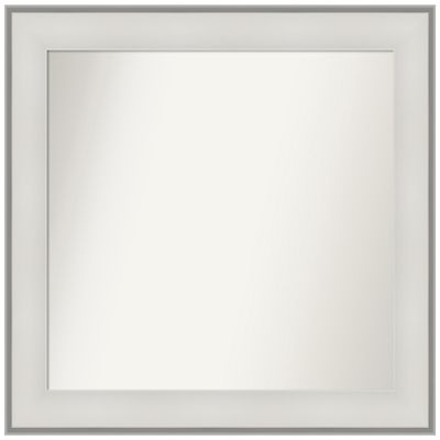 Amanti Art White Bathroom Mirror for Over Sink, 27x29 Custom Made Imperial White Rectangle Vanity Mirror, Medium Traditional Wood Frame, Hangs Horizonally and Vertically, Wall Decor