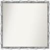Amanti Art Silver Bathroom Mirror for Over Sink, 24x28 Custom Made Scratched Wave Chrome Rectangle Vanity Mirror, Medium Traditional Wood Frame, Hangs Horizonally and Vertically, Wall Decor view 1