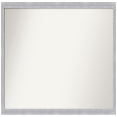 Amanti Art Silver Bathroom Mirror for Over Sink, 22x44 Custom Made Grace Brushed Nickel Narrow Rectangle Vanity Mirror, Oversize Modern Wood Frame, Hangs Horizonally and Vertically, Wall Decor