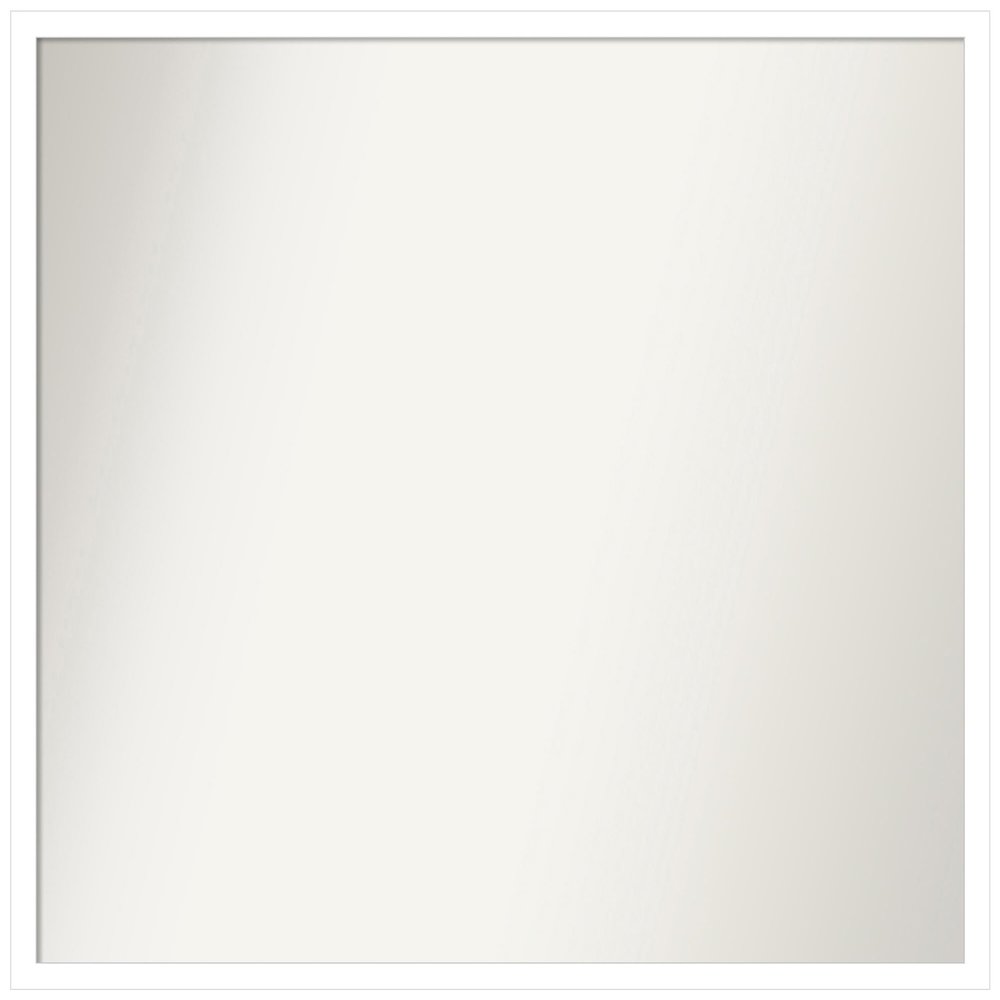 Amanti Art White Bathroom Mirror for Over Sink, 28x29 Custom Made Svelte White Rectangle Vanity Mirror, Large Modern Wood Frame, Hangs Horizonally and Vertically, Wall Decor