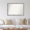 Amanti Art Silver Bathroom Mirror for Over Sink, 34x46 Custom Made Flair Polished Nickel Rectangle Vanity Mirror, Oversize Casual Wood Frame, Hangs Horizonally and Vertically, Wall Decor view 4