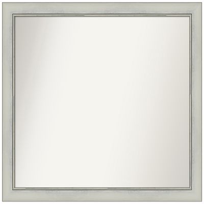 Amanti Art Silver Bathroom Mirror for Over Sink, 32x36 Custom Made Flair Silver Patina Rectangle Vanity Mirror, Large Traditional Wood Frame, Hangs Horizonally and Vertically, Wall Decor
