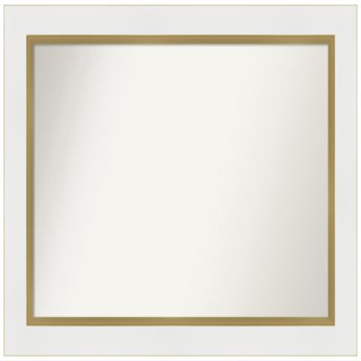 Amanti Art White Bathroom Mirror for Over Sink, 26x35 Custom Made Eva White Gold Rectangle Vanity Mirror, Large Modern Wood Frame, Hangs Horizonally and Vertically, Wall Decor