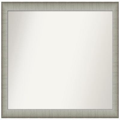 Amanti Art Silver Bathroom Mirror for Over Sink, 23x33 Custom Made Elegant Brushed Pewter Narrow Rectangle Vanity Mirror, Large Casual Wood Frame, Hangs Horizonally and Vertically, Wall Decor
