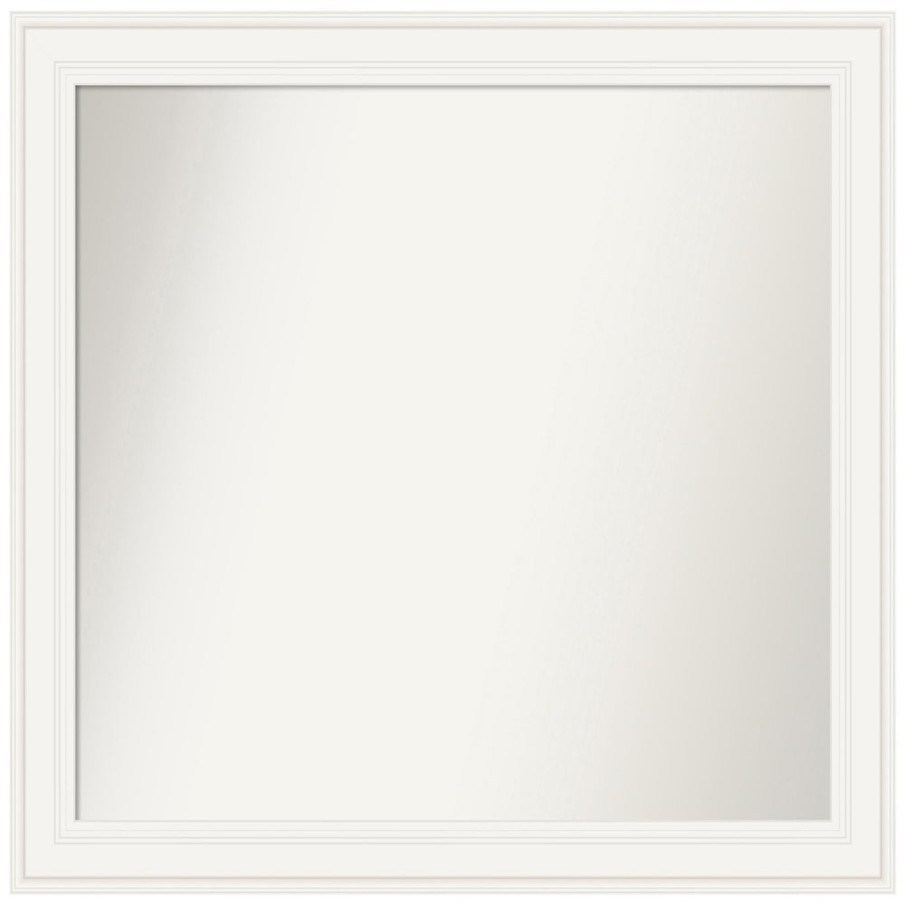 Amanti Art White Bathroom Mirror for Over Sink, 37x42 Custom Made Ridge White Rectangle Vanity Mirror, X-Large Traditional Wood Frame, Hangs Horizonally and Vertically, Wall Decor