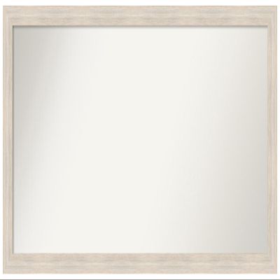 Amanti Art White Bathroom Mirror for Over Sink, 23x49 Custom Made Hardwood White Wash Narrow Rectangle Vanity Mirror, Oversize Country Rustic Wood Frame, Hangs Horizonally and Vertically, Wall Decor