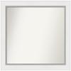 Amanti Art White Bathroom Mirror for Over Sink, 32x35 Custom Made Eva White Silver Rectangle Vanity Mirror, Large Modern Wood Frame, Hangs Horizonally and Vertically, Wall Decor view 1