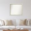 Amanti Art White Bathroom Mirror for Over Sink, 31x35 Custom Made Eva White Gold Narrow Rectangle Vanity Mirror, Large Modern Wood Frame, Hangs Horizonally and Vertically, Wall Decor view 4