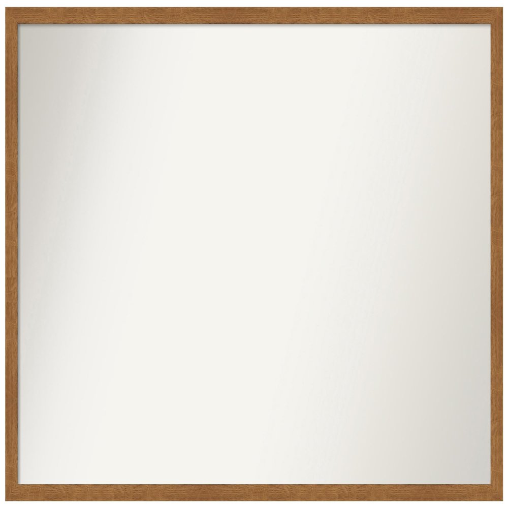 Amanti Art Brown Bathroom Mirror for Over Sink, 24x33 Custom Made Carlisle Blonde Narrow Rectangle Vanity Mirror, Large Country Rustic Wood Frame, Hangs Horizonally and Vertically, Wall Decor