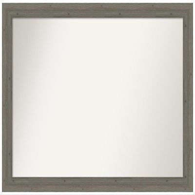 Amanti Art Grey Bathroom Mirror for Over Sink, 33x49 Custom Made Fencepost Grey Narrow Rectangle Vanity Mirror, Oversize Country Rustic Wood Frame, Hangs Horizonally and Vertically, Wall Decor