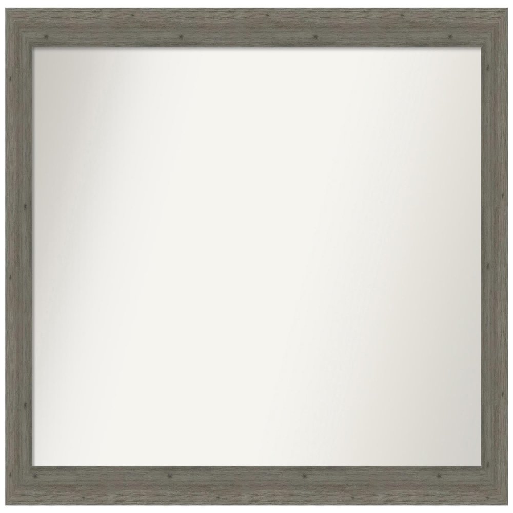Amanti Art Grey Bathroom Mirror for Over Sink, 33x49 Custom Made Fencepost Grey Narrow Rectangle Vanity Mirror, Oversize Country Rustic Wood Frame, Hangs Horizonally and Vertically, Wall Decor