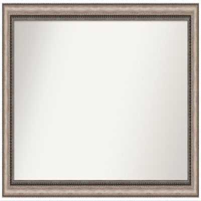 Amanti Art Silver Bathroom Mirror for Over Sink, 26x40 Custom Made Lyla Ornate Silver Rectangle Vanity Mirror, Large Traditional Wood Frame, Hangs Horizonally and Vertically, Wall Decor