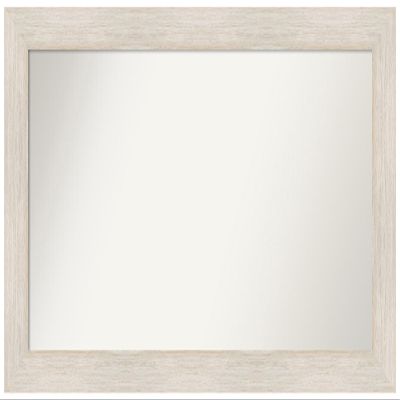 Amanti Art White Bathroom Mirror for Over Sink, 25x45 Custom Made Hardwood White Wash Rectangle Vanity Mirror, Large Country Rustic Wood Frame, Hangs Horizonally and Vertically, Wall Decor
