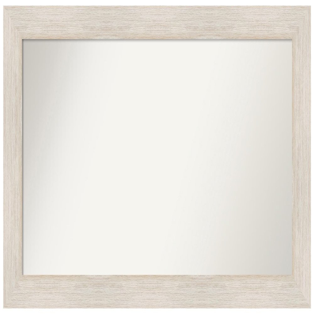 Amanti Art White Bathroom Mirror for Over Sink, 25x45 Custom Made Hardwood White Wash Rectangle Vanity Mirror, Large Country Rustic Wood Frame, Hangs Horizonally and Vertically, Wall Decor