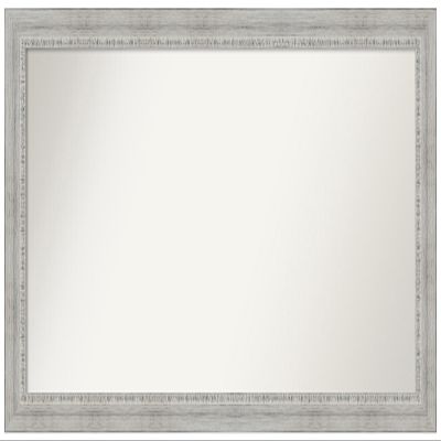 Amanti Art White Bathroom Mirror for Over Sink, 26x50 Custom Made Rustic White Wash Rectangle Vanity Mirror, Oversize Country Rustic Wood Frame, Hangs Horizonally and Vertically, Wall Decor