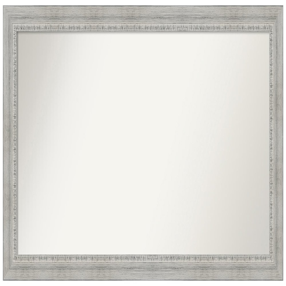 Amanti Art White Bathroom Mirror for Over Sink, 26x50 Custom Made Rustic White Wash Rectangle Vanity Mirror, Oversize Country Rustic Wood Frame, Hangs Horizonally and Vertically, Wall Decor