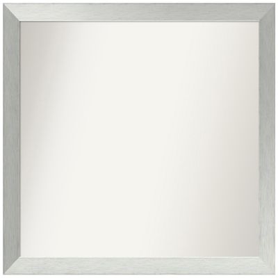 Amanti Art Silver Bathroom Mirror for Over Sink, 35x38 Custom Made Brushed Sterling Silver Rectangle Vanity Mirror, X-Large Modern Wood Frame, Hangs Horizonally and Vertically, Wall Decor