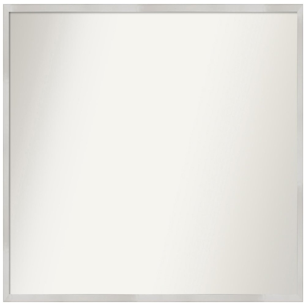 Amanti Art Silver Bathroom Mirror for Over Sink, 29x39 Custom Made Svelte Silver Rectangle Vanity Mirror, X-Large Modern Wood Frame, Hangs Horizonally and Vertically, Wall Decor