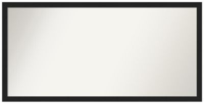 Amanti Art Black Bathroom Mirror for Over Sink, 23x46 Custom Made Grace Brushed Metallic Black Narrow Rectangle Vanity Mirror, Oversize Modern Wood Frame, Hangs Horizonally and Vertically, Wall Decor