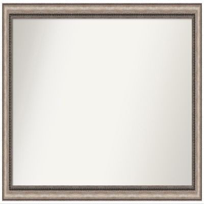 Amanti Art Silver Bathroom Mirror for Over Sink, 30x46 Custom Made Lyla Ornate Silver Rectangle Vanity Mirror, Oversize Traditional Wood Frame, Hangs Horizonally and Vertically, Wall Decor