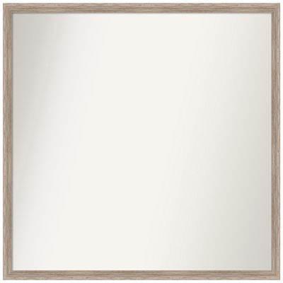 Amanti Art White Bathroom Mirror for Over Sink, 25x27 Custom Made Hardwood Wedge White Wash Rectangle Vanity Mirror, Large Country Rustic Wood Frame, Hangs Horizonally and Vertically, Wall Decor