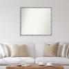 Amanti Art Silver Bathroom Mirror for Over Sink, 34x38 Custom Made Scratched Wave Chrome Rectangle Vanity Mirror, X-Large Traditional Wood Frame, Hangs Horizonally and Vertically, Wall Decor view 4