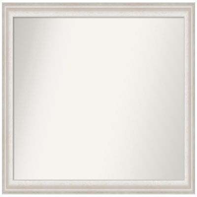 Amanti Art White Bathroom Mirror for Over Sink, 32x42 Custom Made Trio White Wash Silver Rectangle Vanity Mirror, X-Large Country Rustic Wood Frame, Hangs Horizonally and Vertically, Wall Decor