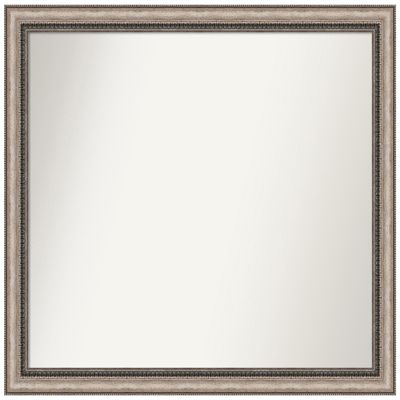 Amanti Art Silver Bathroom Mirror for Over Sink, 33x38 Custom Made Lyla Ornate Silver Rectangle Vanity Mirror, Large Traditional Wood Frame, Hangs Horizonally and Vertically, Wall Decor