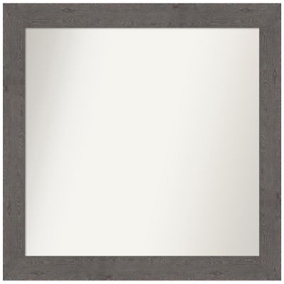 Amanti Art Grey Bathroom Mirror for Over Sink, 33x37 Custom Made Rustic Plank Grey Rectangle Vanity Mirror, Large Country Rustic Wood Frame, Hangs Horizonally and Vertically, Wall Decor