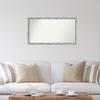 Amanti Art Silver Bathroom Mirror for Over Sink, 22x40 Custom Made Scratched Wave Chrome Rectangle Vanity Mirror, Large Traditional Wood Frame, Hangs Horizonally and Vertically, Wall Decor view 4