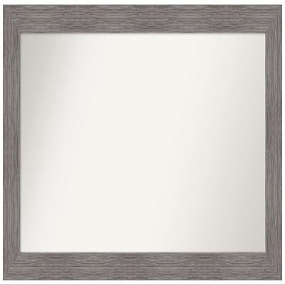 Amanti Art Grey Bathroom Mirror for Over Sink, 29x49 Custom Made Pinstripe Plank Grey Rectangle Vanity Mirror, Oversize Country Rustic Wood Frame, Hangs Horizonally and Vertically, Wall Decor
