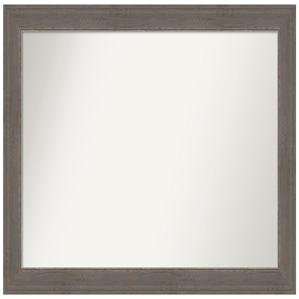Amanti Art Grey Bathroom Mirror for Over Sink, 28x41 Custom Made Alta Brown Grey Rectangle Vanity Mirror, Large Country Rustic Wood Frame, Hangs Horizonally and Vertically, Wall Decor