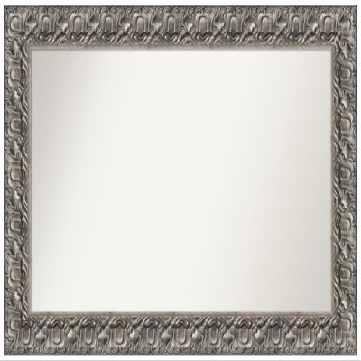 Amanti Art Silver Bathroom Mirror for Over Sink, 26x42 Custom Made Silver Luxor Rectangle Vanity Mirror, Large Traditional Wood Frame, Hangs Horizonally and Vertically, Wall Decor