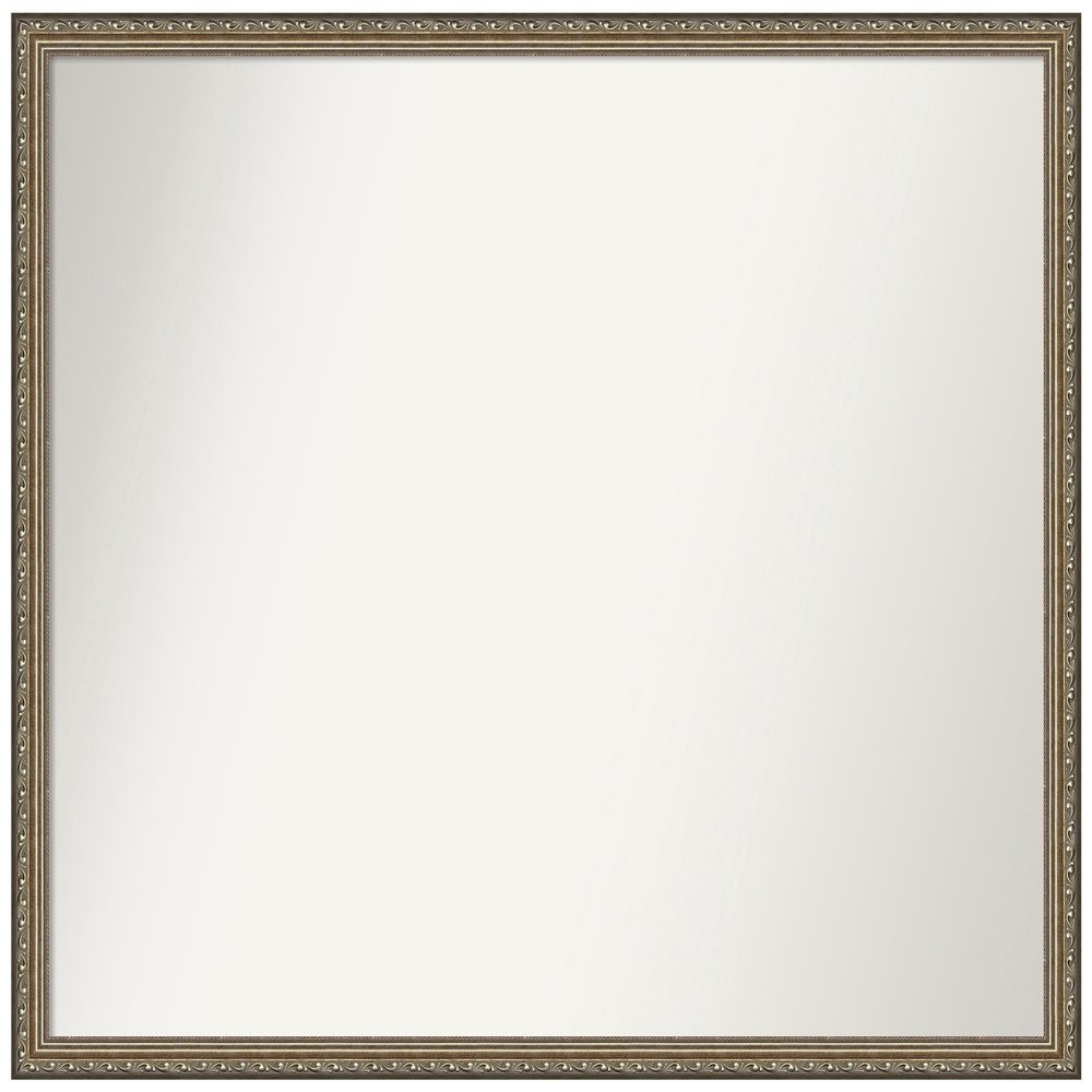 Amanti Art Silver Bathroom Mirror for Over Sink, 33x38 Custom Made Parisian Silver Rectangle Vanity Mirror, X-Large Traditional Wood Frame, Hangs Horizonally and Vertically, Wall Decor