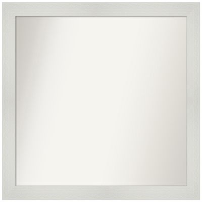 Amanti Art White Bathroom Mirror for Over Sink, 34x36 Custom Made Mosaic White Rectangle Vanity Mirror, Large Casual Wood Frame, Hangs Horizonally and Vertically, Wall Decor