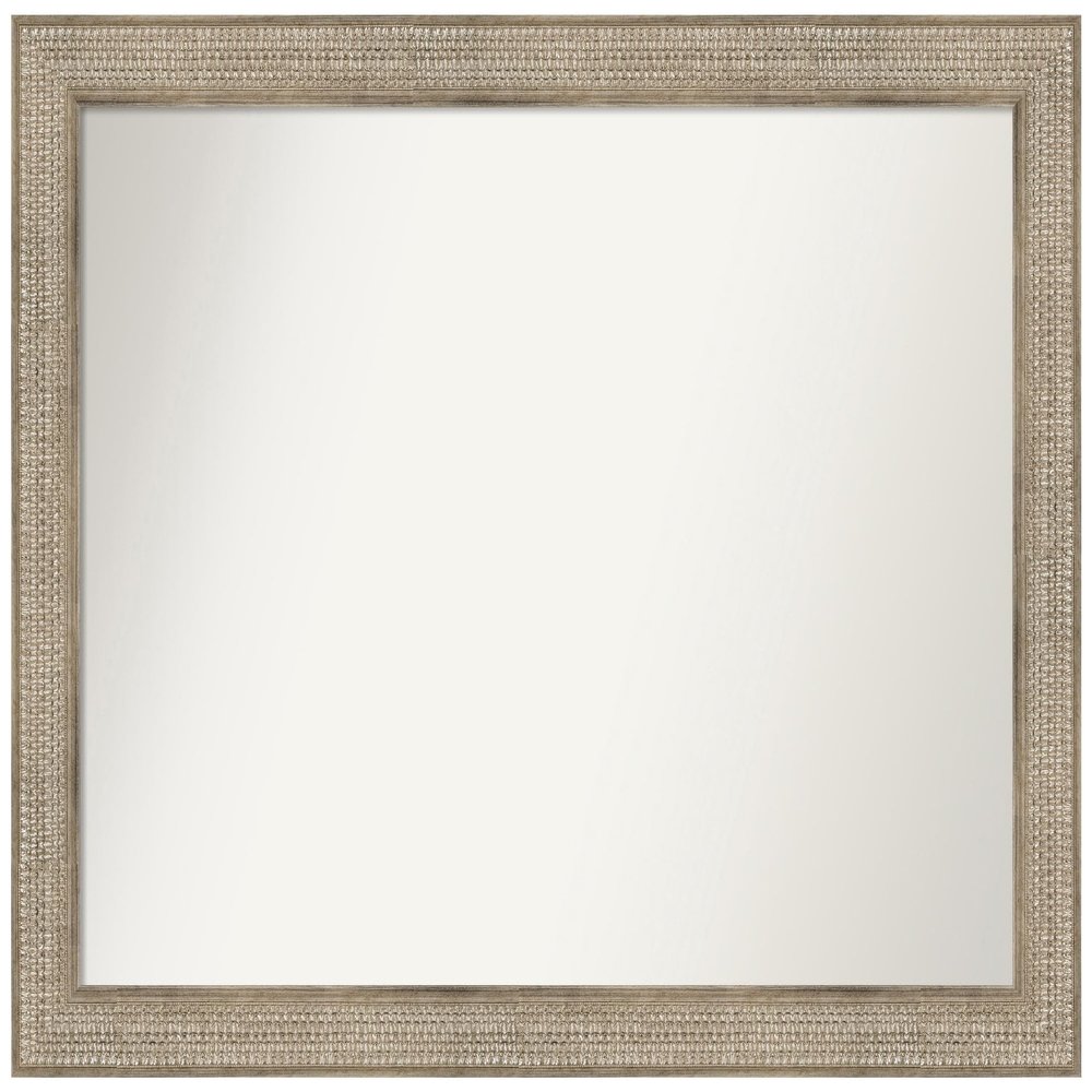 Amanti Art Silver Bathroom Mirror for Over Sink, 37x50 Custom Made Trellis Silver Rectangle Vanity Mirror, Oversize Traditional Wood Frame, Hangs Horizonally and Vertically, Wall Decor