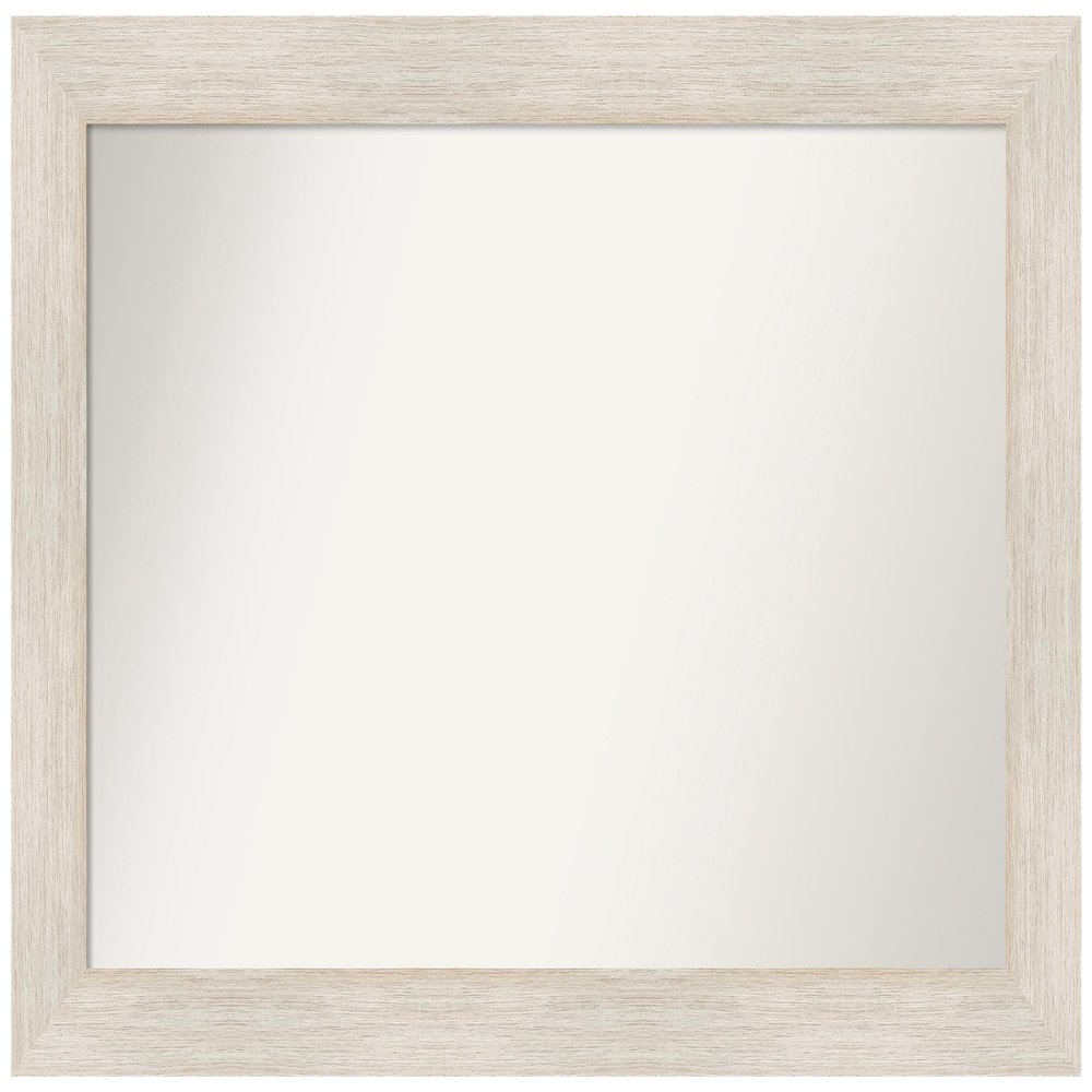 Amanti Art White Bathroom Mirror for Over Sink, 27x39 Custom Made Hardwood White Wash Rectangle Vanity Mirror, Large Country Rustic Wood Frame, Hangs Horizonally and Vertically, Wall Decor