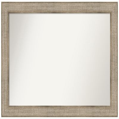 Amanti Art Silver Bathroom Mirror for Over Sink, 32x48 Custom Made Trellis Silver Rectangle Vanity Mirror, Oversize Traditional Wood Frame, Hangs Horizonally and Vertically, Wall Decor