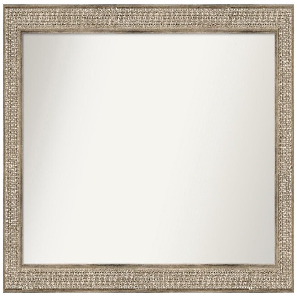 Amanti Art Silver Bathroom Mirror for Over Sink, 32x48 Custom Made Trellis Silver Rectangle Vanity Mirror, Oversize Traditional Wood Frame, Hangs Horizonally and Vertically, Wall Decor