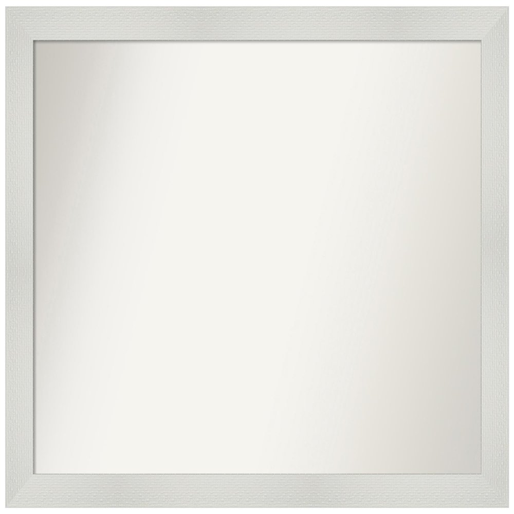 Amanti Art White Bathroom Mirror for Over Sink, 36x44 Custom Made Mosaic White Rectangle Vanity Mirror, X-Large Casual Wood Frame, Hangs Horizonally and Vertically, Wall Decor