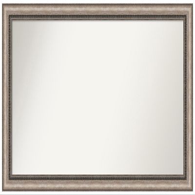 Amanti Art Silver Bathroom Mirror for Over Sink, 26x46 Custom Made Lyla Ornate Silver Rectangle Vanity Mirror, Oversize Traditional Wood Frame, Hangs Horizonally and Vertically, Wall Decor