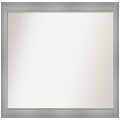 Amanti Art Silver Bathroom Mirror for Over Sink, 26x44 Custom Made Flair Polished Nickel Rectangle Vanity Mirror, Large Casual Wood Frame, Hangs Horizonally and Vertically, Wall Decor