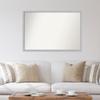 Amanti Art Silver Bathroom Mirror for Over Sink, 33x48 Custom Made Grace Brushed Nickel Narrow Rectangle Vanity Mirror, Oversize Modern Wood Frame, Hangs Horizonally and Vertically, Wall Decor view 4