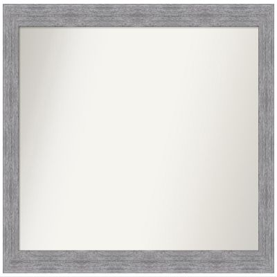 Amanti Art Grey Bathroom Mirror for Over Sink, 34x49 Custom Made Bark Rustic Grey Rectangle Vanity Mirror, Oversize Country Rustic Wood Frame, Hangs Horizonally and Vertically, Wall Decor