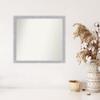 Amanti Art Silver Bathroom Mirror for Over Sink, 22x24 Custom Made Grace Brushed Nickel Narrow Rectangle Vanity Mirror, Medium Modern Wood Frame, Hangs Horizonally and Vertically, Wall Decor view 4