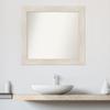 Amanti Art White Bathroom Mirror for Over Sink, 27x29 Custom Made Hardwood White Wash Rectangle Vanity Mirror, Medium Country Rustic Wood Frame, Hangs Horizonally and Vertically, Wall Decor view 4