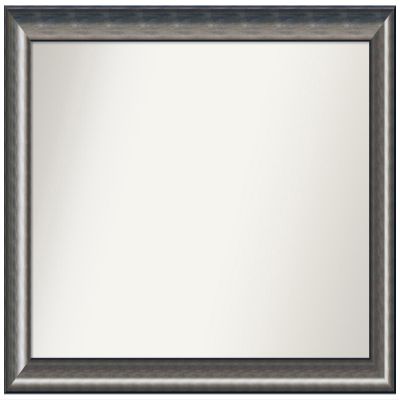 Amanti Art Silver Bathroom Mirror for Over Sink, 34x46 Custom Made Quicksilver Scoop Rectangle Vanity Mirror, X-Large Casual Wood Frame, Hangs Horizonally and Vertically, Wall Decor