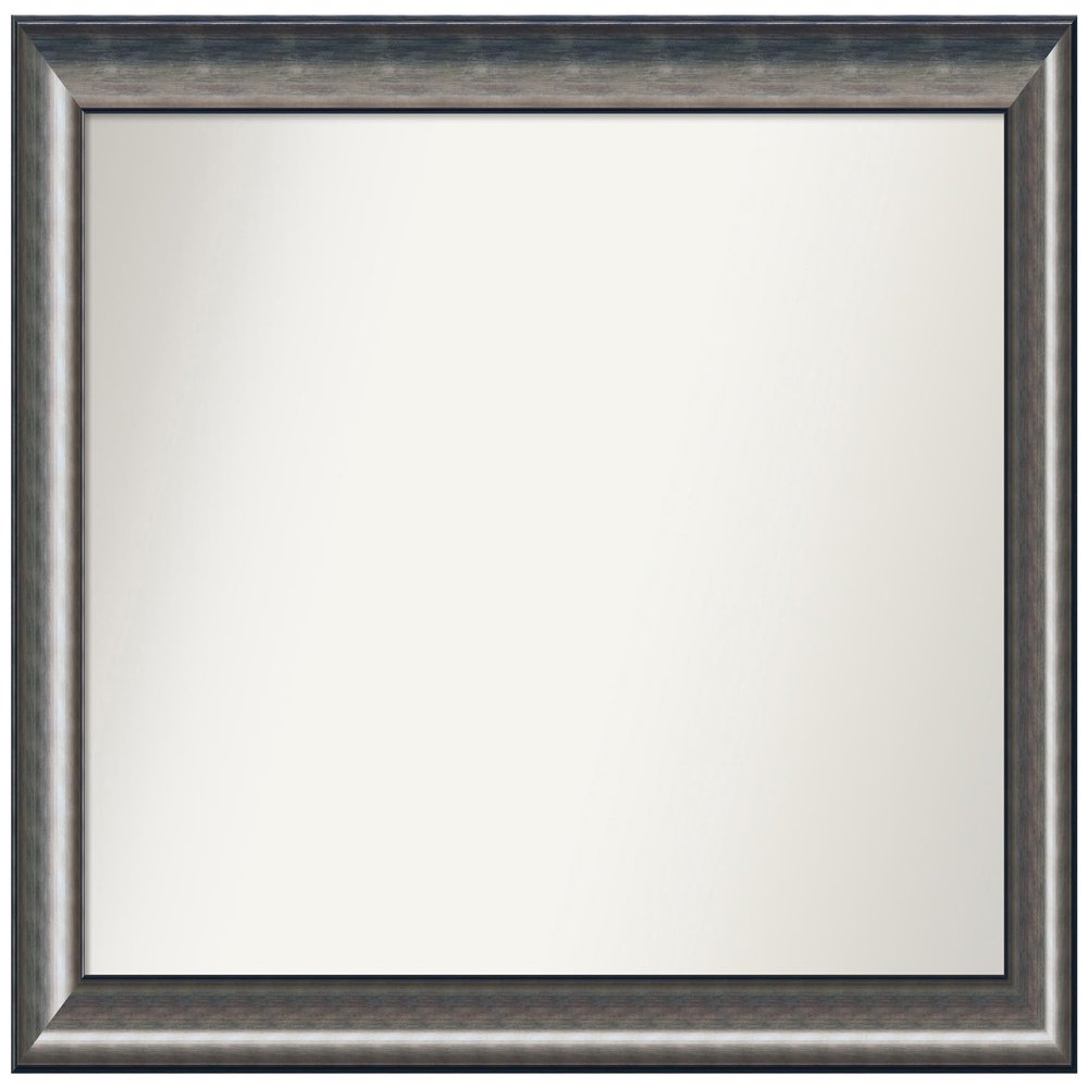 Amanti Art Silver Bathroom Mirror for Over Sink, 34x46 Custom Made Quicksilver Scoop Rectangle Vanity Mirror, X-Large Casual Wood Frame, Hangs Horizonally and Vertically, Wall Decor